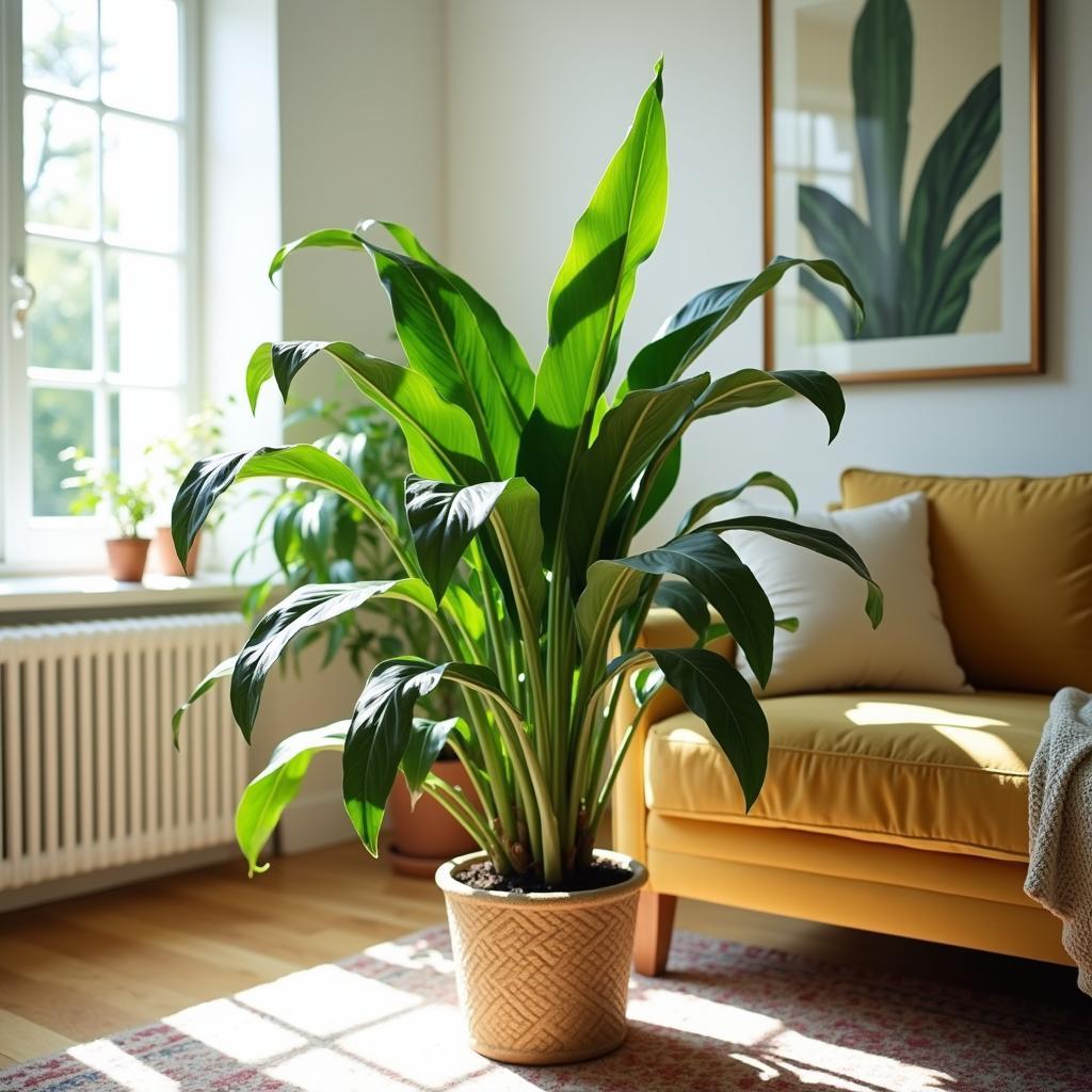 Cây phát tài trồng trong phòng khách giúp thu hút tài lộc và mang lại may mắn cho gia chủ